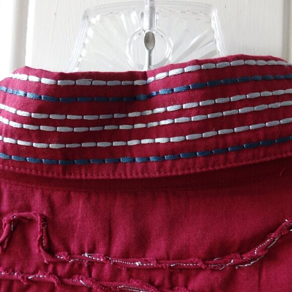 Norm Thompson women's size 2X, light weight jacket burgundy / blue embroidery - Picture 6 of 12